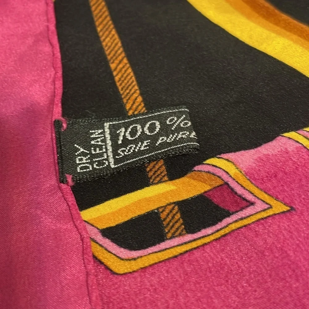 Rochas Paris Pink and Gold Scarf
